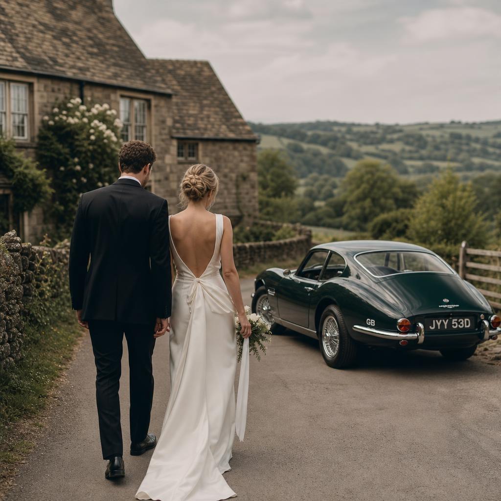 A classic wedding getaway car